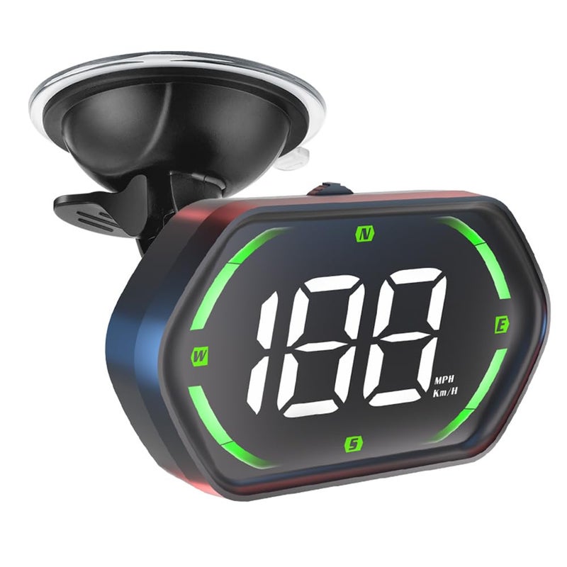 Docbraces Universal GPS Speedometer HUD for Cars - 2025 New Head Up Display with MPH/KMH, Overspeed Alarm, Fatigue Alert, Large LED Font, Plug & Play USB, Auto Brightness - Fits All Vehicles (Green) - Image 1